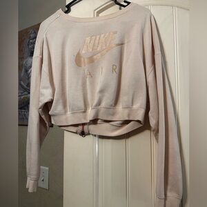 Nike Air Women's Beige Cropped Sweatshirt